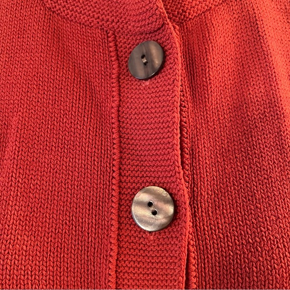 Jones New York Burnt Orange Button-Up Short Sleeve Cardigan - Picture 5 of 11